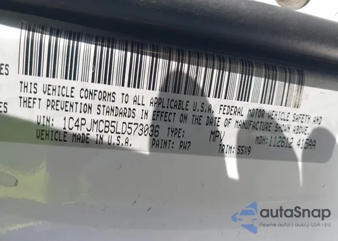 2020 Jeep Cherokee Latitude 4X4 z USA, uszkodzony, nr VIN 1C4PJMCB5LD573036